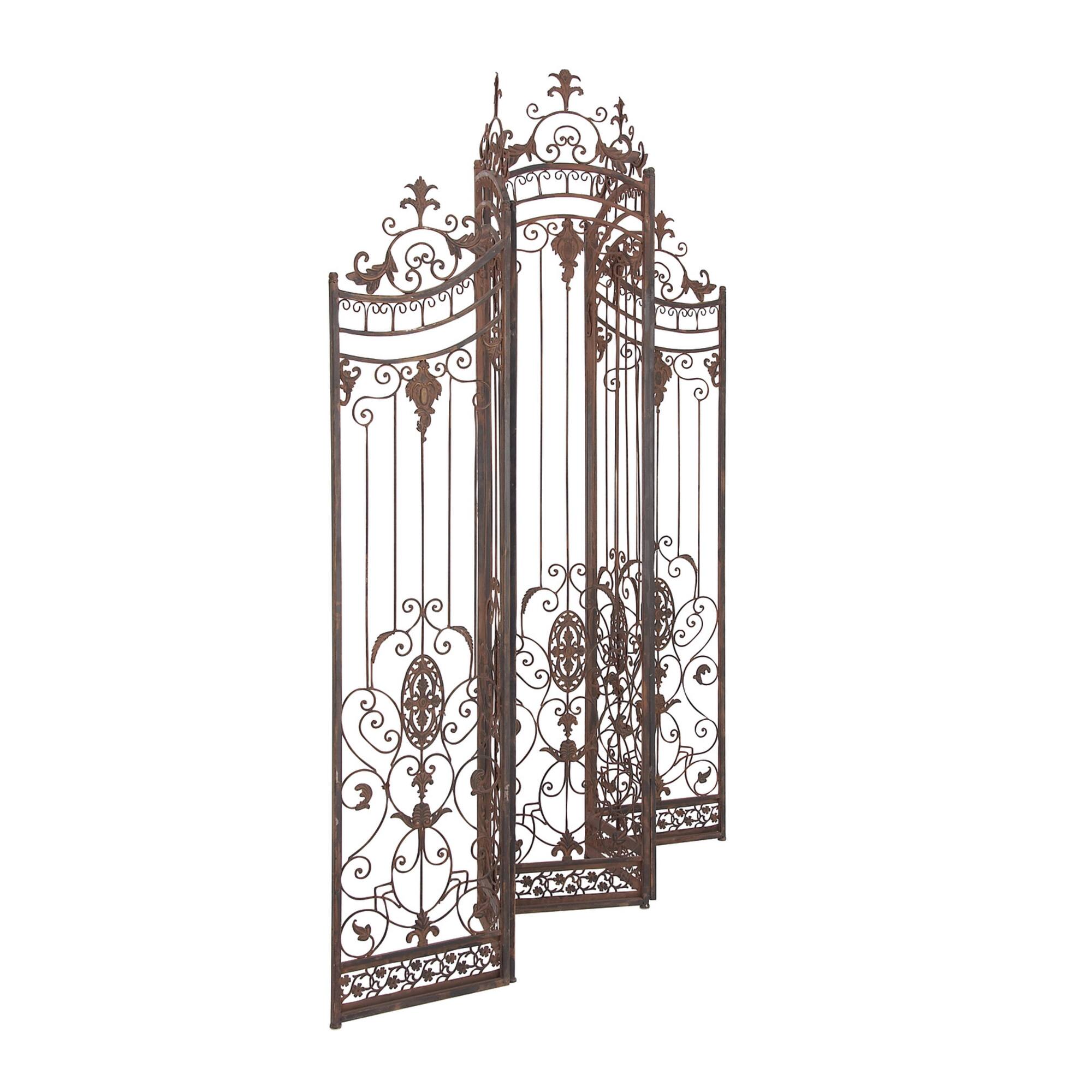 Brown Metal Eclectic Room Divider Screen, 80 " x 80 " x 1 "